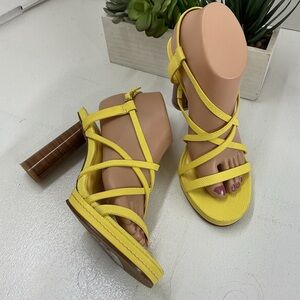 Vince Camuto Yellow Strappy Heels